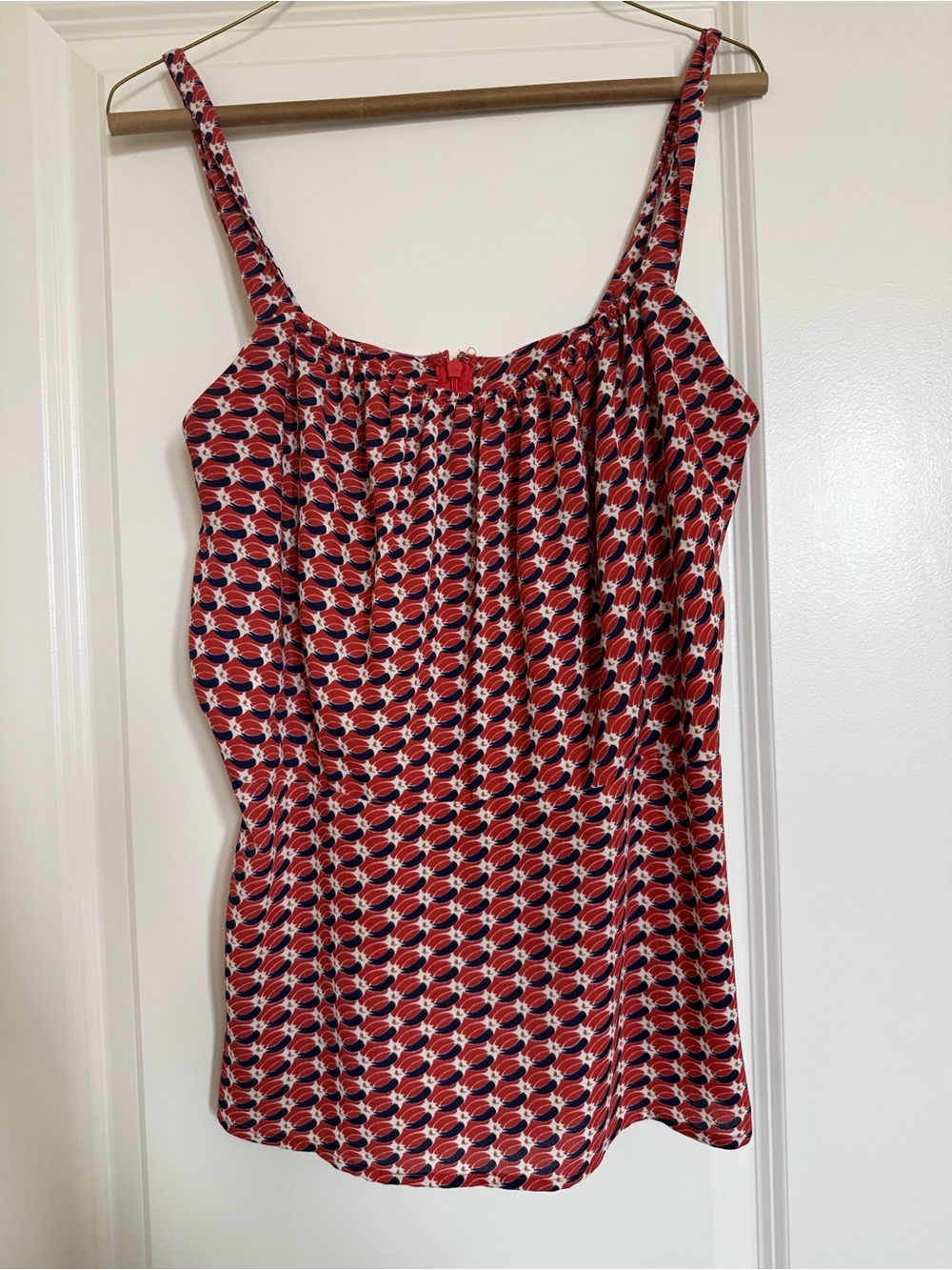 Cabi Coral/Navy Geometric Print Tank Top
